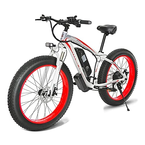Electric Mountain Bike : ebike Electric Bike for Adults 26" Fat Tire 1000W Motor Removable Li-Ion Battery 13Ah 21 Number of speeds Electric Mountain Bicycle (Color : Red, Number of speeds : 21)