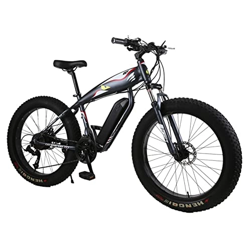 Electric Mountain Bike : ebike Electric Bike for Adults 48V 1000W / 1500W Powerful Motor Electric Snow Beach Ebike 26 Inch Fat Tire 21Ah Li-Ion Fat Tires Off-Road Electric Mountain Bike (Color : BLACK 1500W)