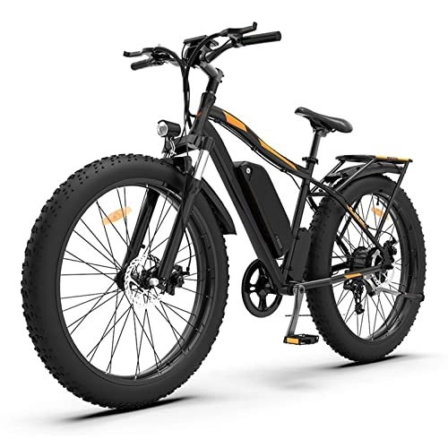 Electric Mountain Bike : ebike Electric Bike for Adults 750W Motor 48V 13Ah Lithium Battery Bicycle 300 Lbs 28 Mph Electric Bike 26 Inch Fat Tire Snow Mountain E Bike (Color : Black)