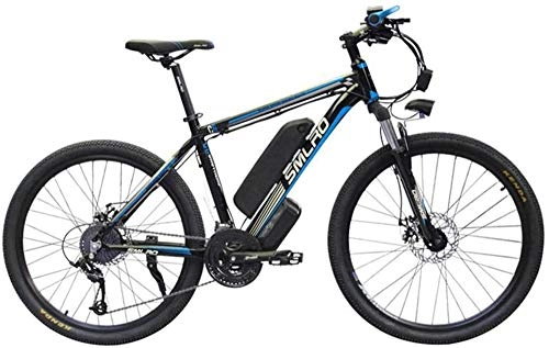 Electric Mountain Bike : Ebikes, 26'' Electric Mountain Bike Brushless Gear Motor Large Capacity (48V 350W 10Ah) 35 Miles Range and Dual Disc Brakes Alloy Electric Bicycle (Color : Black Blue)