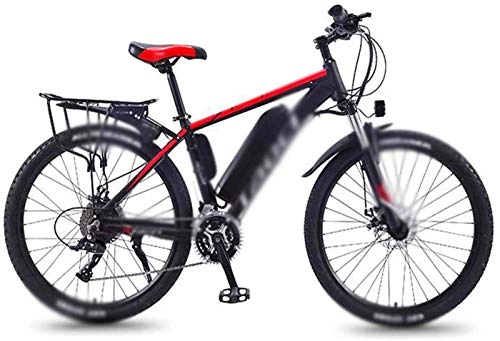 Electric Mountain Bike : Ebikes, 26 in Electric Bikes Double Disc Brake Shock Absorber, Power Shift Mountain Bike Headlights LED Display Outdoor Cycling Travel Work Out (Color : Red)