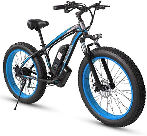 Electric Mountain Bike : Ebikes, Adult Fat Tire Electric Mountain Bike, 26 Inch Wheels, Lightweight Aluminum Alloy Frame, Front Suspension, Dual Disc Brakes, Electric Trekking Bike for Touring (Color : Red)