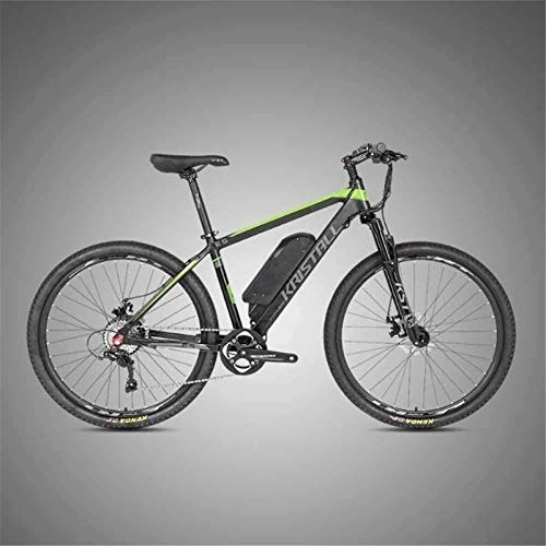 Electric Mountain Bike : Ebikes, Electric Bicycle Lithium Battery Disc Brake Power Mountain Bike Adult Bicycle 36V Aluminum Alloy Comfortable Riding (Color : Green, Size : 27.5 * 17 inch)