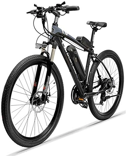 Electric Mountain Bike : Ebikes, Electric Mountain Bike for Adults, 26'' Electric Bicycle 250W 36V 10Ah Removable Large Capacity Lithium-Ion Battery 21 Speed Gear with Rear Seat (Color : Black)