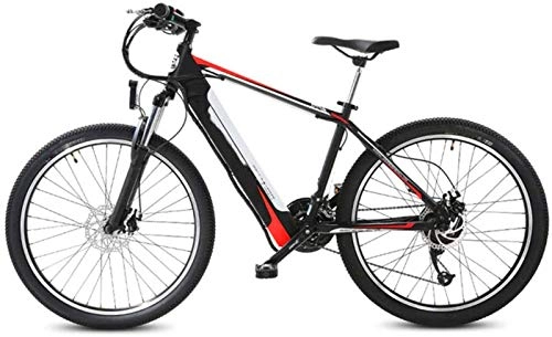 Electric Mountain Bike : Ebikes, Mountain Off-Road Electric Bicycle, 400W 26 Inches Adults Travel Electric Bicycle 48V Hidden Removable Battery 27 Speed Dual Disc Brakes with Back Seat (Color : Red)
