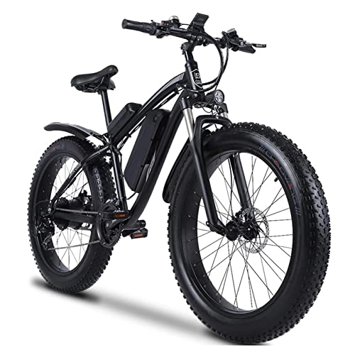 Electric Mountain Bike : Electric Bike 1000W for Adults 48V 17Ah Electric Bicycle Mountain Bike 26 Inch Fat Tires Waterproof Electric Bike 28 mph