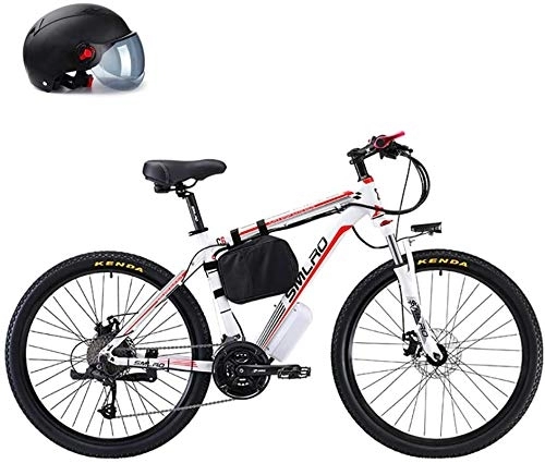 Electric Mountain Bike : Electric Bike, 26" 500W Foldaway / Carbon Steel Material City Electric Bike Assisted Electric Bicycle Sport Mountain Bicycle with 48V Removable Lithium Battery, Black, 8AH ( Color : White , Size : 13AH )