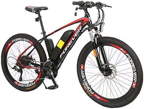 Electric Mountain Bike : Electric Bike, 26" Electric City / Mountain, 350W Powerful Motor, Removable Lithium-Ion Battery Aluminum Alloy Frame, 27-Speed, Dual Disc Brakes With Bicycle Light