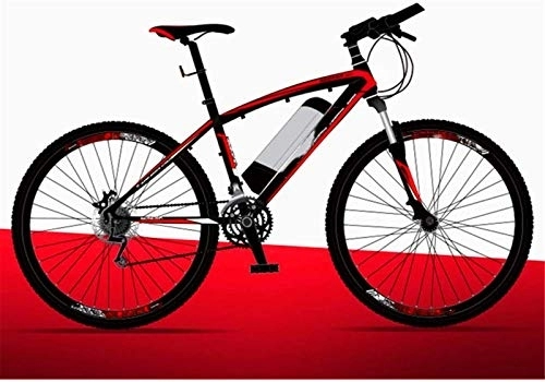 Electric Mountain Bike : Electric Bike, Adults Electric Assist Bicycle, 21 Speed with Helmet 26 Inch Travel Electric Bicycle Dual Disc Brakes Gear Mountain E-Bike Up To 130 Kilometers (Color : Red, Size : A)