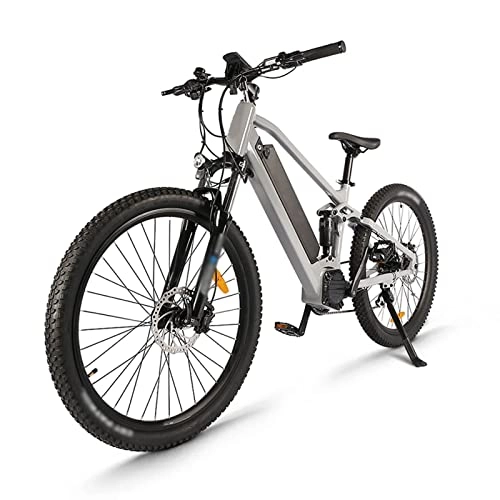 Electric Mountain Bike : Electric bike Adults Electric Bike 750W 48V 26'' Tire Electric Bicycle, Electric Mountain Bike with Removable 17.5ah Battery, Professional 21 Speed Gears (Color : Gray With Alarm Batt)