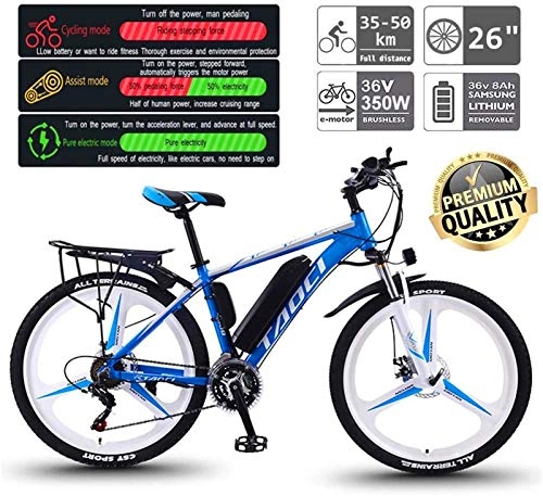 Electric Mountain Bike : Electric Bike Electric Mountain Bike 26'' Electric Mountain Bike with 30 Speed Gear And Three Working Modes, E-Bike Citybike Adult Bike with 350W Motor for Commuter Travel for the jungle trails, the s