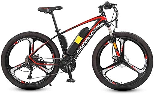 Electric Mountain Bike : Electric Bike Electric Mountain Bike 26 In with 250W 36V Lithium Battery with 27 Speed Variable Speed System with Double Hydraulic Shock Absorption Electric Bicycle Load 75kg Black Red (Size : 10AH)