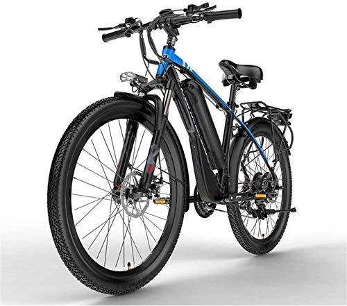 Electric Mountain Bike : Electric Bike Electric Mountain Bike 26 Inch Mountain Electric Bike 48V Electric Bicycle Lockable Suspension Fork with 5 PAS Adjustment LCD Display for the jungle trails, the snow, the beach, the hi