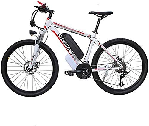 Electric Mountain Bike : Electric Bike Electric Mountain Bike 48V Electric Mountain Bike 26'' Fat Tire Shock E-Bike 21 Speeds 10AH Lithium-Ion Battery Double Disc Brakes LED Light for the jungle trails, the snow, the beach, t