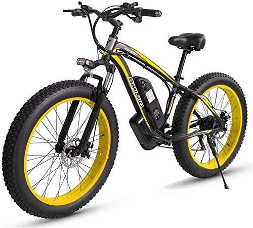 Electric Mountain Bike : Electric Bike Electric Mountain Bike Desert Snow Bike 48V1000W Electric Bicycle.17.5AH Lithium Battery, 4.0 Inch Tire Hard Tail Bicycle, Adult Male Off-Road Lithium Battery Beach Cruiser for Adults (C