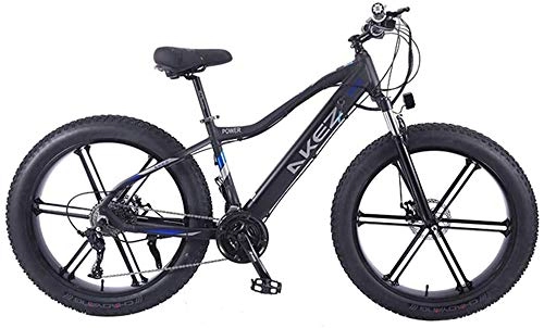 Electric Mountain Bike : Electric Bike Electric Mountain Bike Electric Bike 26 Inches Folding Fat Tire Snow Mountain Bicycle with Super Magnesium Alloy Integrated Wheel, Premium Full Suspension And 27 Speed Gear for the jungl