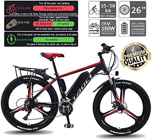Electric Mountain Bike : Electric Bike Electric Mountain Bike Electric Snow Bike, 26'' Electric Mountain Bike with 30 Speed Gear And Three Working Modes, E-Bike Citybike Adult Bike with 350W Motor for Commuter Travel Lithium