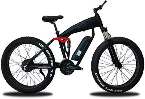 Electric Mountain Bike : Electric Bike Electric Mountain Bike Electric Snow Bike, 26 Inch Electric Bikes, 36V 10A Boost Bike Full Shock Absorption Adult Bicycle Sports Outdoor Cycling Lithium Battery Beach Cruiser for Adults