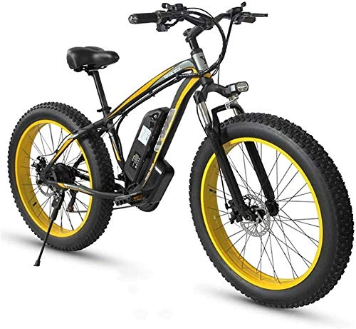 Electric Mountain Bike : Electric Bike Electric Mountain Bike Electric Snow Bike, Adult Fat Tire Electric Mountain Bike, 26 Inch Wheels, Lightweight Aluminum Alloy Frame, Front Suspension, Dual Disc Brakes, Electric Trekking