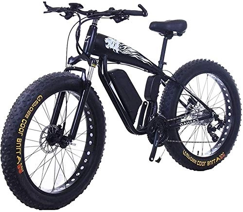 Electric Mountain Bike : Electric Bike Electric Mountain Bike Electric Snow Bike, Fat Tire Electric Bicycle 48V 10Ah Lithium Battery with Shock Absorption System 26inch 21speed Adult Snow Mountain E-bikes Disc Brakes (Color :
