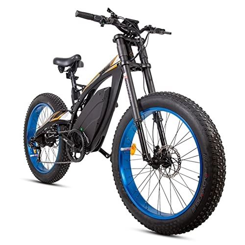 Electric Mountain Bike : Electric Bike for Adults 1000W 26 Inch Fat Tire 48V12.8Ah Electric Bike Full Suspension Electric Bicycle