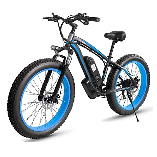 Electric Mountain Bike : Electric Bike for Adults 26" Fat Tire 1000W Motor Removable Li-Ion Battery 13Ah 21 Number of speeds Electric Mountain Bicycle (Color : Blue, Number of speeds : 21)
