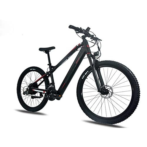 Electric Mountain Bike : Electric Bike for Adults 500W 27 Speed Electric Mountain Bicycle With Removable 48V 10.5Ah Lithium-Ion Battery 27.5 * 2.4 Inch Tire (Color : Black, Number of speeds : 27)