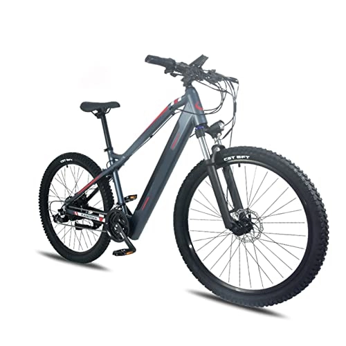 Electric Mountain Bike : Electric Bike for Adults 500W 27 Speed Electric Mountain Bicycle With Removable 48V 10.5Ah Lithium-Ion Battery 27.5 * 2.4 Inch Tire (Color : Dark blue, Number of speeds : 27)