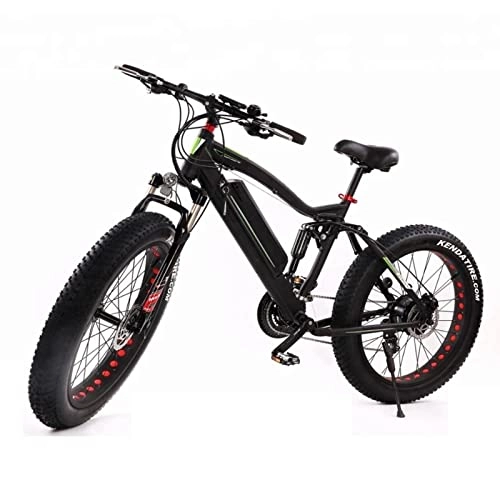 Electric Mountain Bike : Electric Bike for Adults 750W / 1000W Rear Motor Electric Bicycle 26 Inch Fat Tire With 48V 17.5Ah Removable Lithium Battery Ebike (Color : Black, Size : 750W)