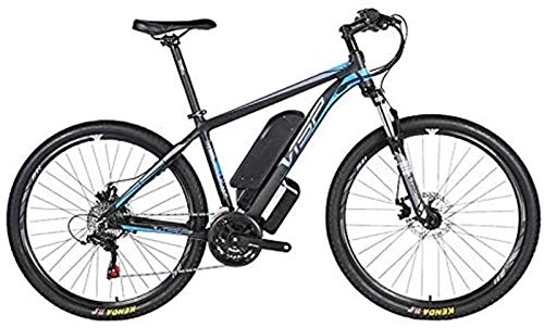 Electric Mountain Bike : Electric Bikes, Electric mountain bike, 36V10AH lithium battery hybrid bicycle, (26-29 inches) bicycle snowmobile 24 speed gear mechanical line pull disc brake three working modes, Blue, 16 * 17in , E-Bi