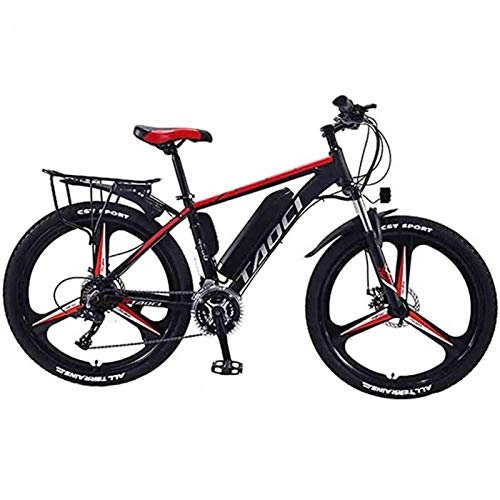Electric Mountain Bike : Electric Bikes for Adult, Magnesium Alloy Ebikes Bicycles All Terrain, 26" 36V 350W Removable Lithium-Ion Battery Mountain Ebike, for Mens Outdoor Cycling Travel Work Out And Commuting, Black, 10Ah