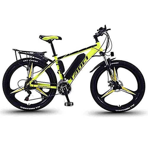 Electric Mountain Bike : Electric Bikes for Adult, Mens Mountain Bike, Magnesium Alloy Ebikes Bicycles All Terrain, 26" 36V 350W Removable Lithium-Ion Battery Bicycle Ebike, for Outdoor Cycling Travel Work Out, Yellow, 13Ah