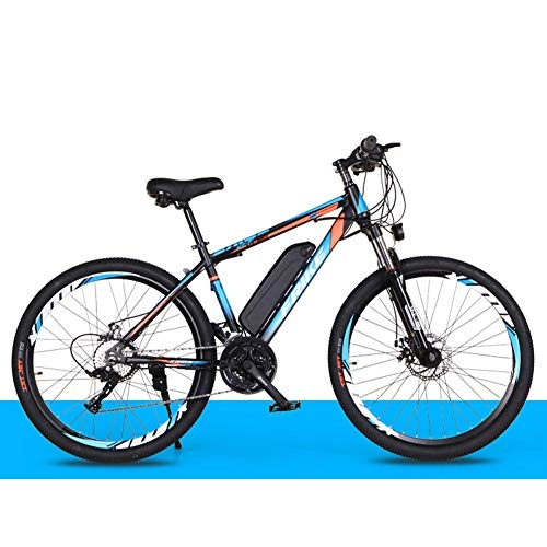 Electric Mountain Bike : Electric Mountain Bike 26-Inch with Removable 36V 8Ah Lithium-Ion Battery Three Working Modes Load Capacity 200 Kg, black blue