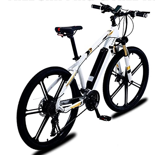 Electric Mountain Bike : Electric Mountain Bike, 26 Inches Snow Bike Adult, Fat Tire Bicycle E-Bike All Terrain, 10AH Removable Lithium Battery 27 Speed Shifter, 36V350w Motor, Lightweight Aluminum Alloy Frame, White