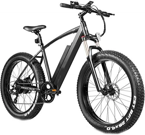Electric Mountain Bike : Electric Snow Bike, 4.0 Fat Tire Electric Bicycle 26inch 48V 500W Mountain Snow Electric Bikes for Adults Suspension Shock Absorber Fork Rebound Lock Out 7-Speed Gear Shifts Recharge System Lithium Ba