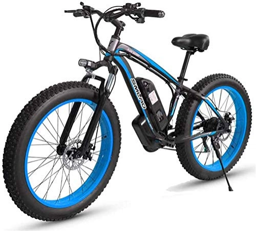 Electric Mountain Bike : Electric Snow Bike, Electric Bicycles, Snow Bikes / Mountain Bikes, 48V 1000W Motor, 17.5AH Lithium Battery, Electric Bicycle, 26 Inch Electric Fat Tire Bicycle Lithium Battery Beach Cruiser for Adults