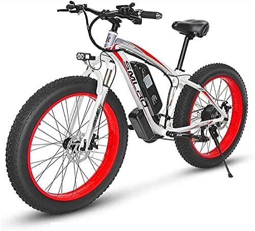 Electric Mountain Bike : Electric Snow Bike, Electric Bikes for Adult Mens Mountain Bike Magnesium Alloy Ebikes Bicycles All Terrain 26" 48V 1000W Removable Lithium-Ion Battery Bicycle Ebike for Outdoor Cycling Travel Work Ou