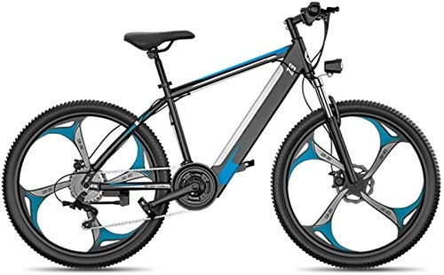 Electric Mountain Bike : Electric Snow Bike, Electric Mountain Bike, 26-Inch Fat Tire Hybrid Bicycle Mountain E-Bike Full Suspension, 27 Speed Power System Mechanical Disc Brakes Lock Front Fork Shock Absorption Lithium Batte