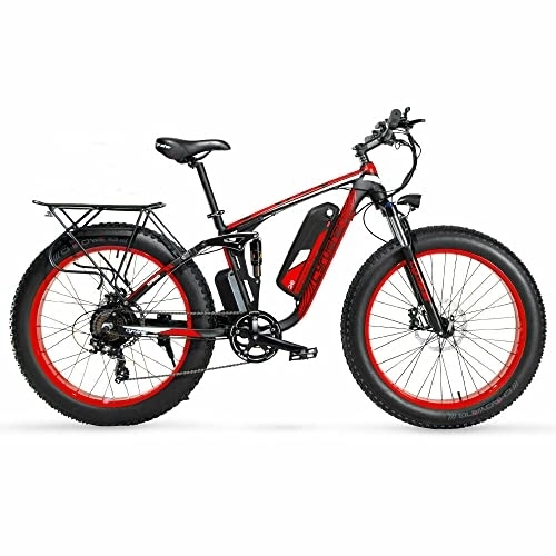 Electric Mountain Bike : Extrbici Electric Bicycle for Adulds Mountain Ebike 48V 13ah Electric Mountain Bike Fully Cushioned(red)