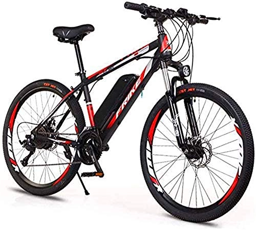 Electric Mountain Bike : Fangfang Electric Bikes, 26'' Electric Mountain Bike, Adult Variable Speed Off-Road Power Bicycle (36V8A / 10A) for Adults City Commuting Outdoor Cycling, E-Bike (Color : Black red, Size : 36V8A)