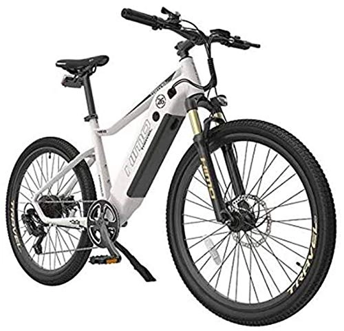 Electric Mountain Bike : Fangfang Electric Bikes, 26 Inch Electric Mountain Bike for Adult with 48V 10Ah Lithium Ion Battery / 250W DC Motor, 7S Variable Speed System, Lightweight Aluminum Alloy Frame, E-Bike (Color : White)