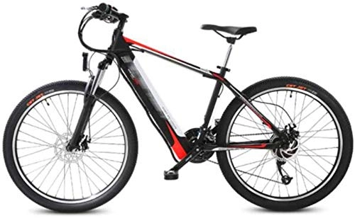 Electric Mountain Bike : Fangfang Electric Bikes, 26 inch Electric mountain Bikes, 27 speed Bike Adult Bicycle dual disc brake Sports Outdoor Cycling, E-Bike (Color : Red)