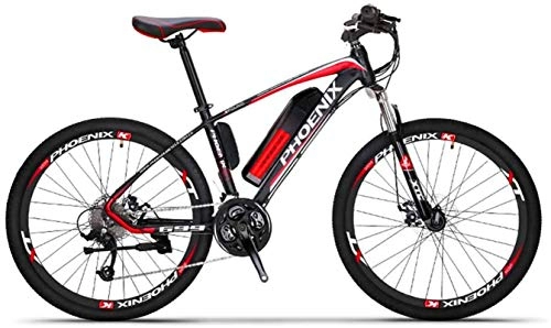 Electric Mountain Bike : Fangfang Electric Bikes, Adult Electric Mountain Bike, 36V Lithium Battery, High-Strength Steel Frame Offroad Electric Bicycle, 27 Speed 26 Inch Wheels, E-Bike (Color : A)
