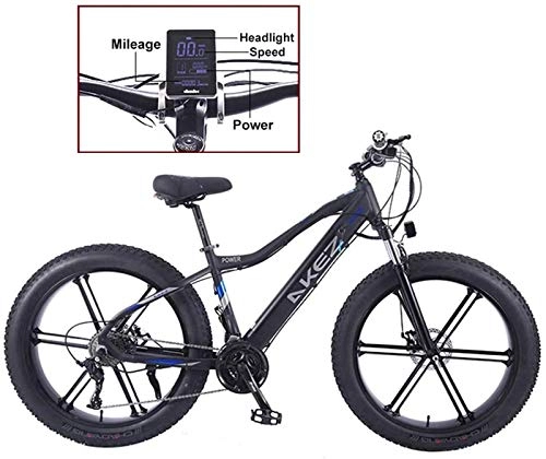 Electric Mountain Bike : Fangfang Electric Bikes, Electric Bicycle 26'' Bike Mountain for Adult with Large Capacity Lithium-Ion Battery 36V 350W 10Ah Battery Capacity And Three Working Modes, E-Bike (Color : Black)