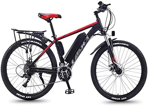 Electric Mountain Bike : Fangfang Electric Bikes, Electric Bikes Mountain Bicycle, 26 Inch Tire Bike Boost Bikes Lockable Suspension Fork LCD Display for Sports Outdoor Cycling, E-Bike (Color : Red)