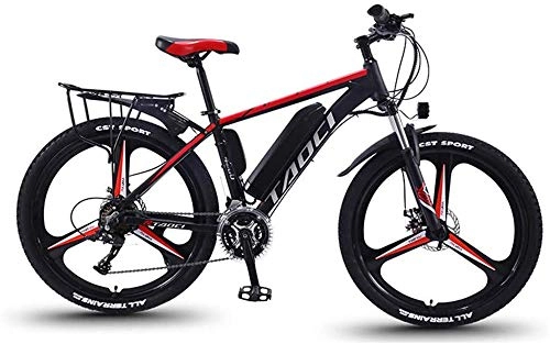 Electric Mountain Bike : Fangfang Electric Bikes, Fat Tire Electric Mountain Bike for Adults, Lightweight Magnesium Alloy Ebikes Bicycles All Terrain 350W 36V 8AH Commute Ebike for Mens, 26 Inch Wheels, E-Bike (Color : Red)