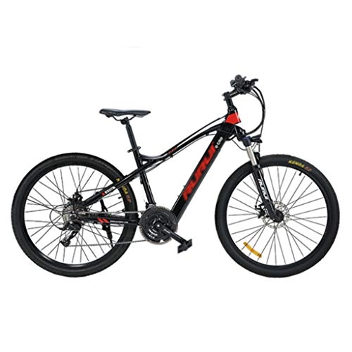 Electric Mountain Bike : FFF-HAT 27.5-inch Stealth Lithium Battery Electric Mountain Bike 21-speed Variable-speed Long-distance Off-road Bicycle Shock Absorption and Comfort-Red Start Version