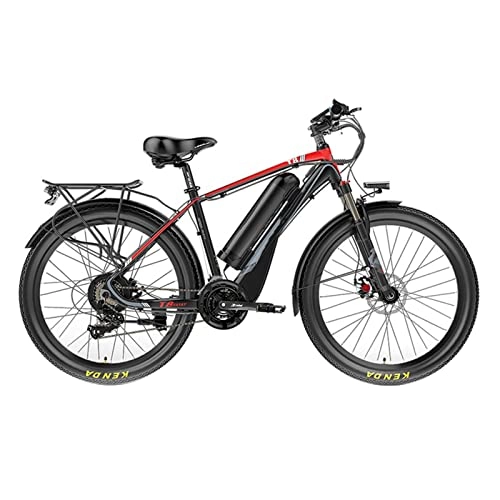 Electric Mountain Bike : FMOPQ Electric BicycleElectric Bike500W 48V Mountain Electric Bikes for Men 26 inch Wheels 20 MPH Electric Bicycle 10ah Lithium Battery (Color : Black)