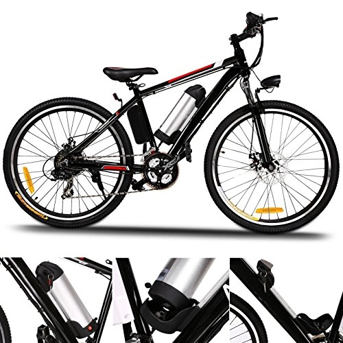 Electric Mountain Bike : GEESENSS 26 Inch Power Plus Electric Mountain Bicycle Removable 36V Lithium-Ion Battery Charger 21-speed transmission system Fat Tire Suspension Fork Sport Cycling (UK Stock)-UK Plug