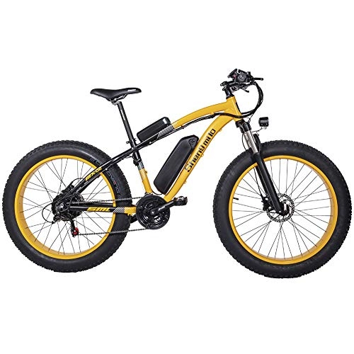 Electric Mountain Bike : GUNAI Electric Bike 500W 26 inch Beach Cruiser Fat Bike with 48V 17AH Lithium Battery